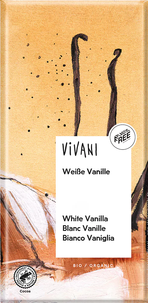 Čokoláda biela s vanilkou BIO - 80g Vivani