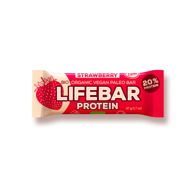 Tyčinka Lifebar Protein Jahoda BIO RAW 47g