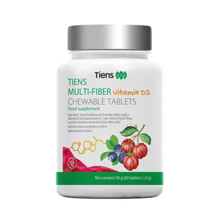 Žuvacie tablety s obsahom vlákniny a vitamínu D3 Tiens