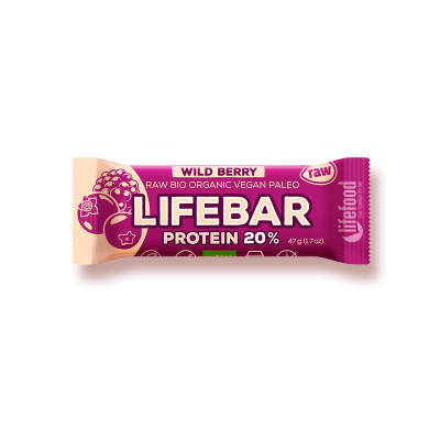 Tyčinka Lifebar Proteín lesné ovocie BIO RAW 