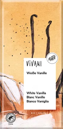 Čokoláda biela s vanilkou BIO - 80g Vivani